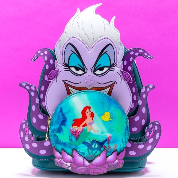 NWT! ✨EXCLUSIVE✨ LOUNGEFLY Ursula Crystal Ball Backpack ? Villains Scene Ursula Crystal Ball Mini Backpack | Sideshow  main image 4